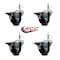Service Caster 3'' Phenolic Wheel Swivel 7/16'' Grip Ring Stem Caster Set with Brake, 4PK SCC-GR20S314-PHS-PLB-716138-4 - alternate 3
